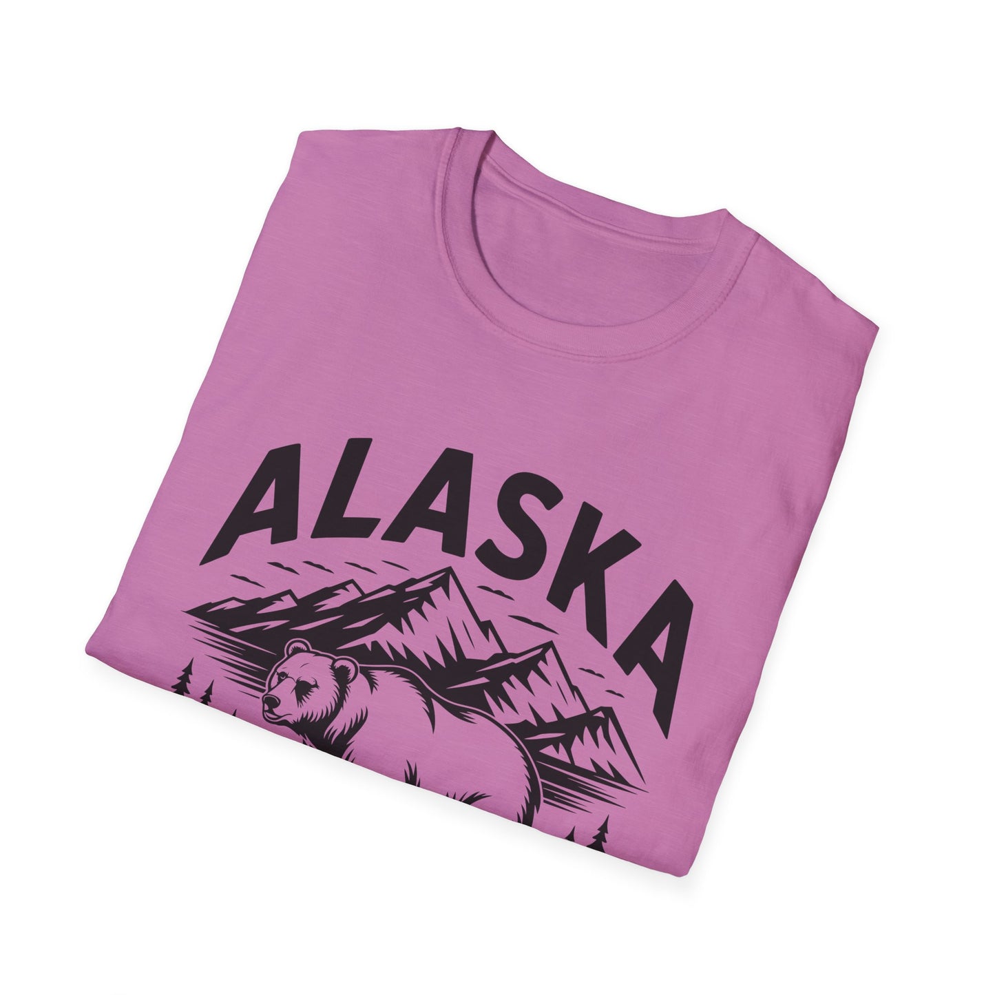 Alaska Adventure Unisex Softstyle T-Shirt, Casual Wear, Travel Shirt, Gift for Nature Lovers, Outdoor Apparel, Wildlife Enthusiast Tee