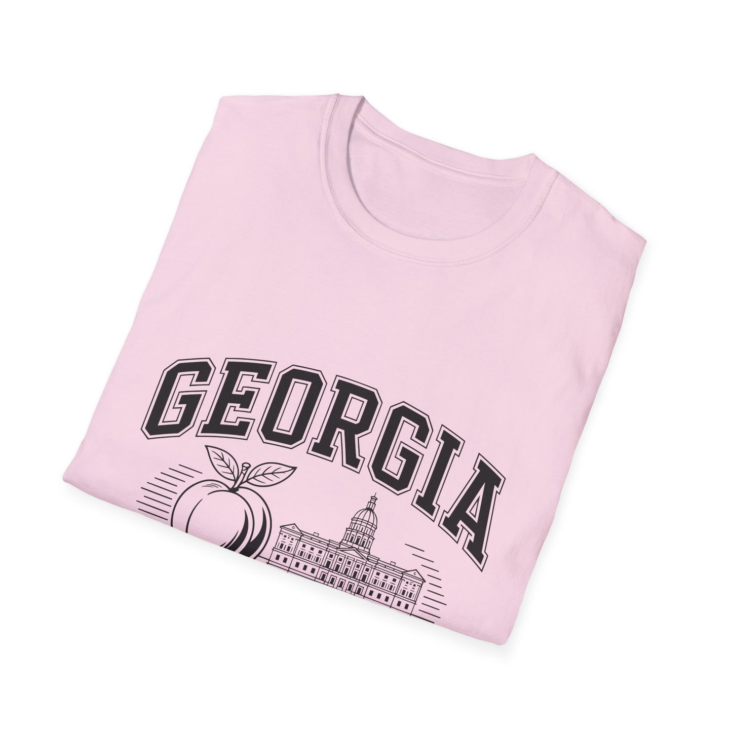 Georgia Peach State T-Shirt, Softstyle Tee, Summer Fashion, Gift for Southerners, Vacation Wear, Casual Outfit