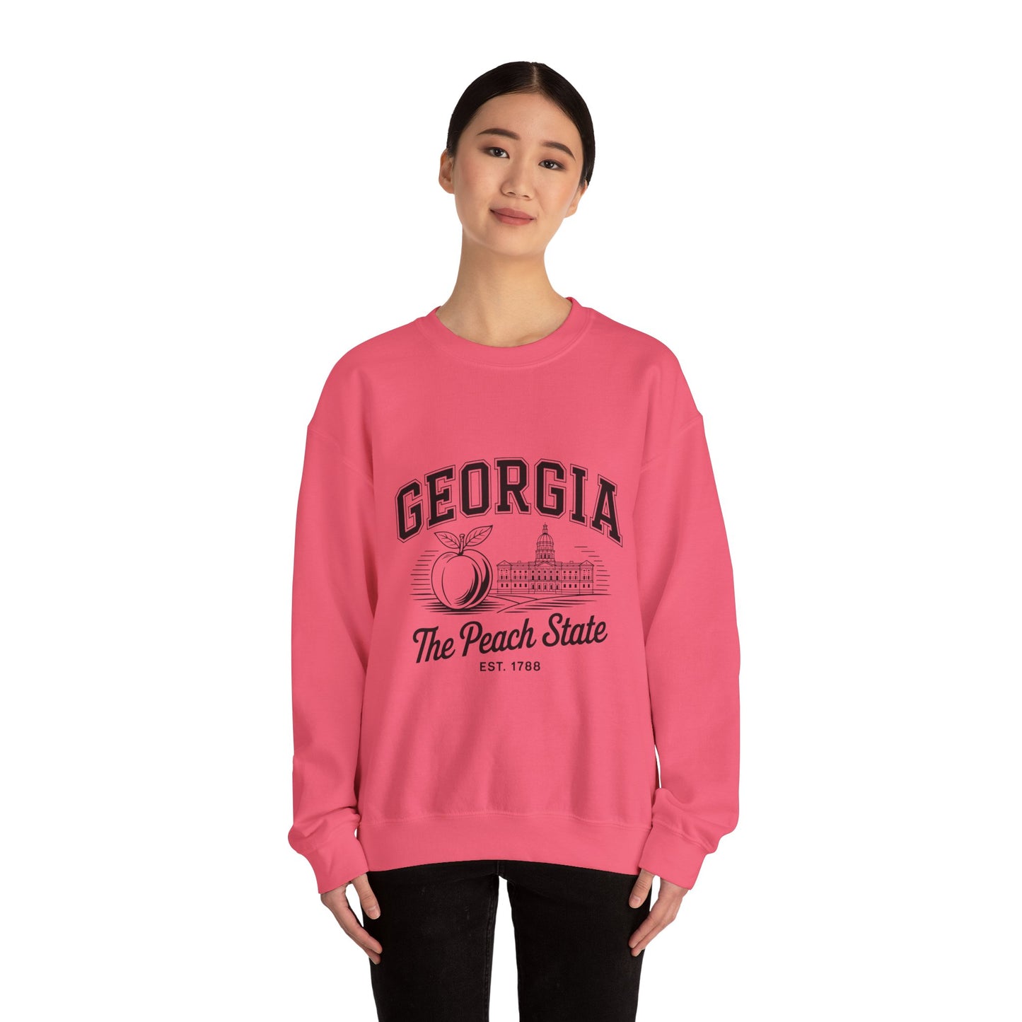 Georgia Peach State Crewneck Sweatshirt, Unisex Sweatshirt, Gift for Georgians, Travel Souvenir, Cozy Apparel, Casual Wear