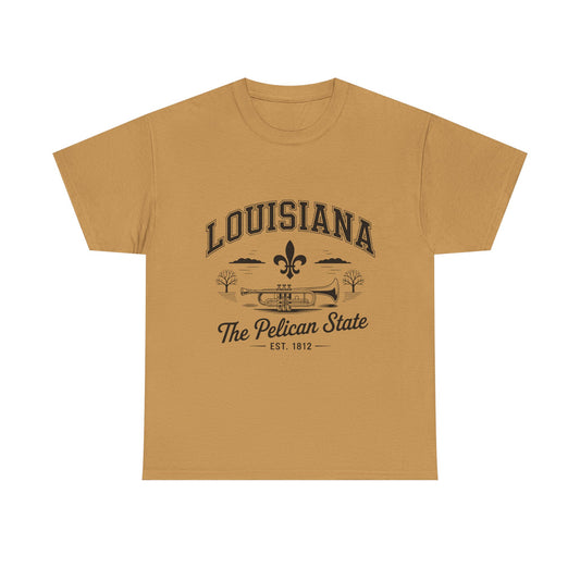 Louisiana State Pride Tee, Unisex Heavy Cotton T-Shirt, Perfect for Souvenir, Gift, Louisiana Lover, Home State Shirt