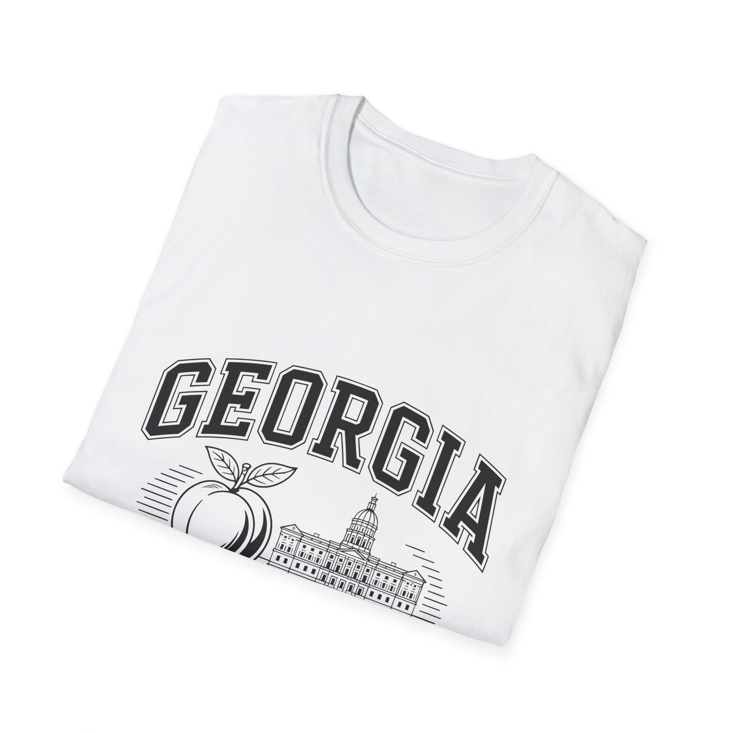 Georgia Peach State T-Shirt, Softstyle Tee, Summer Fashion, Gift for Southerners, Vacation Wear, Casual Outfit