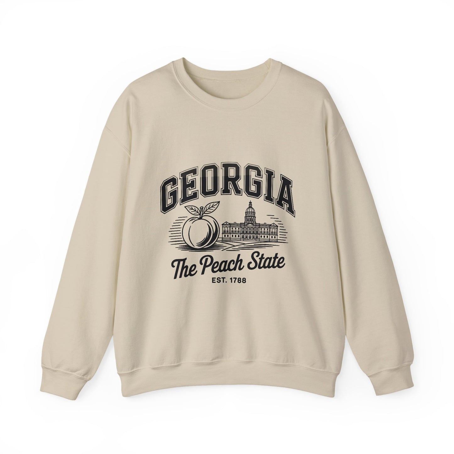 Georgia Peach State Crewneck Sweatshirt, Unisex Sweatshirt, Gift for Georgians, Travel Souvenir, Cozy Apparel, Casual Wear