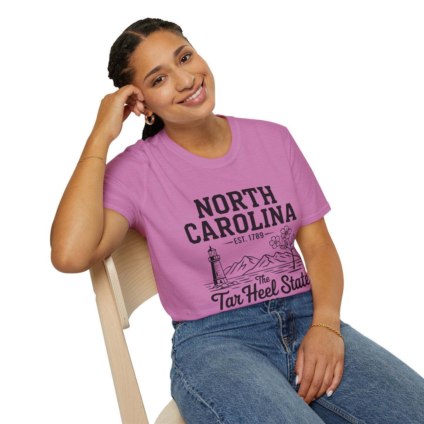North Carolina State Pride Unisex T-Shirt, Great gift for locals, Souvenir Tee, Comfortable casual wear, Family reunion shirt, Travel [...]