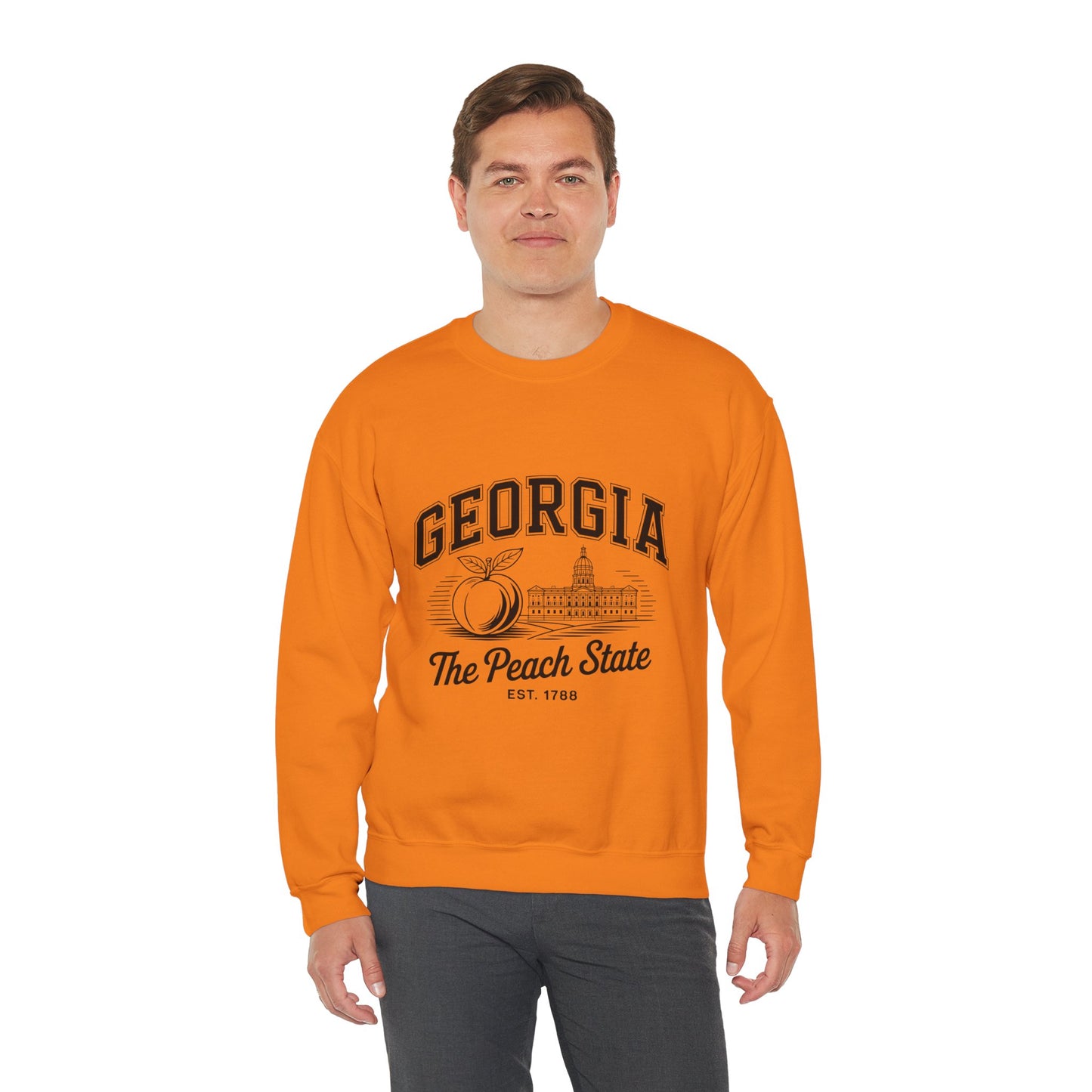 Georgia Peach State Crewneck Sweatshirt, Unisex Sweatshirt, Gift for Georgians, Travel Souvenir, Cozy Apparel, Casual Wear