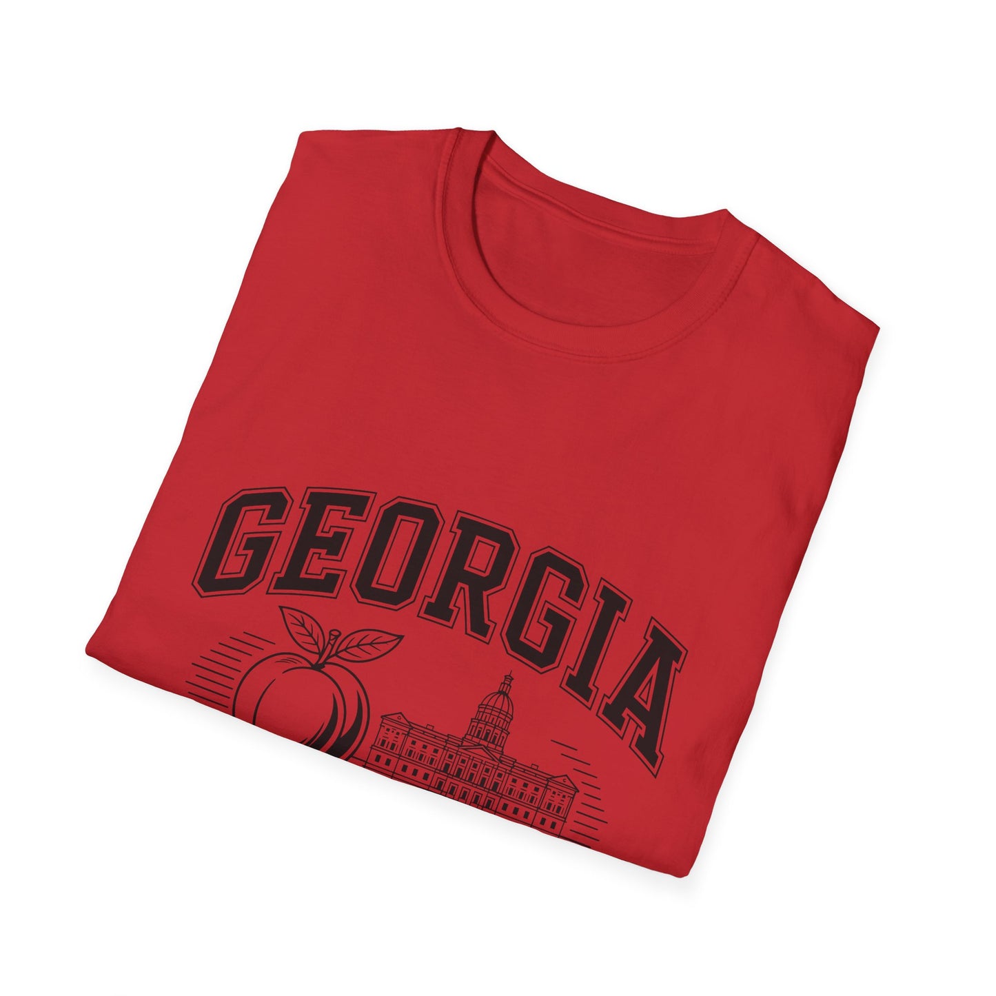 Georgia Peach State T-Shirt, Softstyle Tee, Summer Fashion, Gift for Southerners, Vacation Wear, Casual Outfit