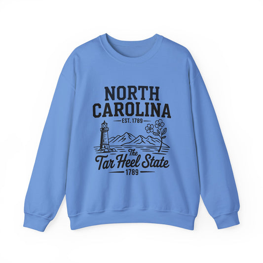 North Carolina Heavy Blend Sweatshirt, Cozy State Pride Crewneck, Unique Gift for Southerners, Perfect for Travel and Outdoors, Celebrate NC