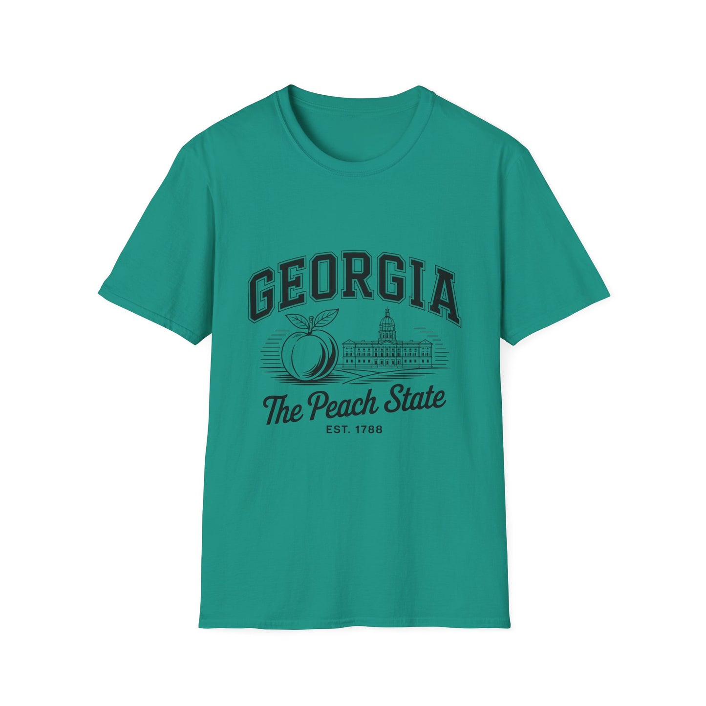 Georgia Peach State T-Shirt, Softstyle Tee, Summer Fashion, Gift for Southerners, Vacation Wear, Casual Outfit