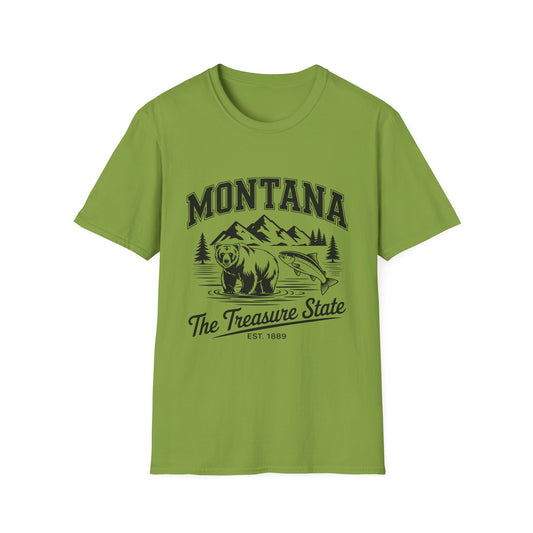 Montana Bear Graphic T-Shirt | Unisex Souvenir Tee for Nature Lovers | Perfect for Travel, Birthdays, Holidays, Outdoor Adventures