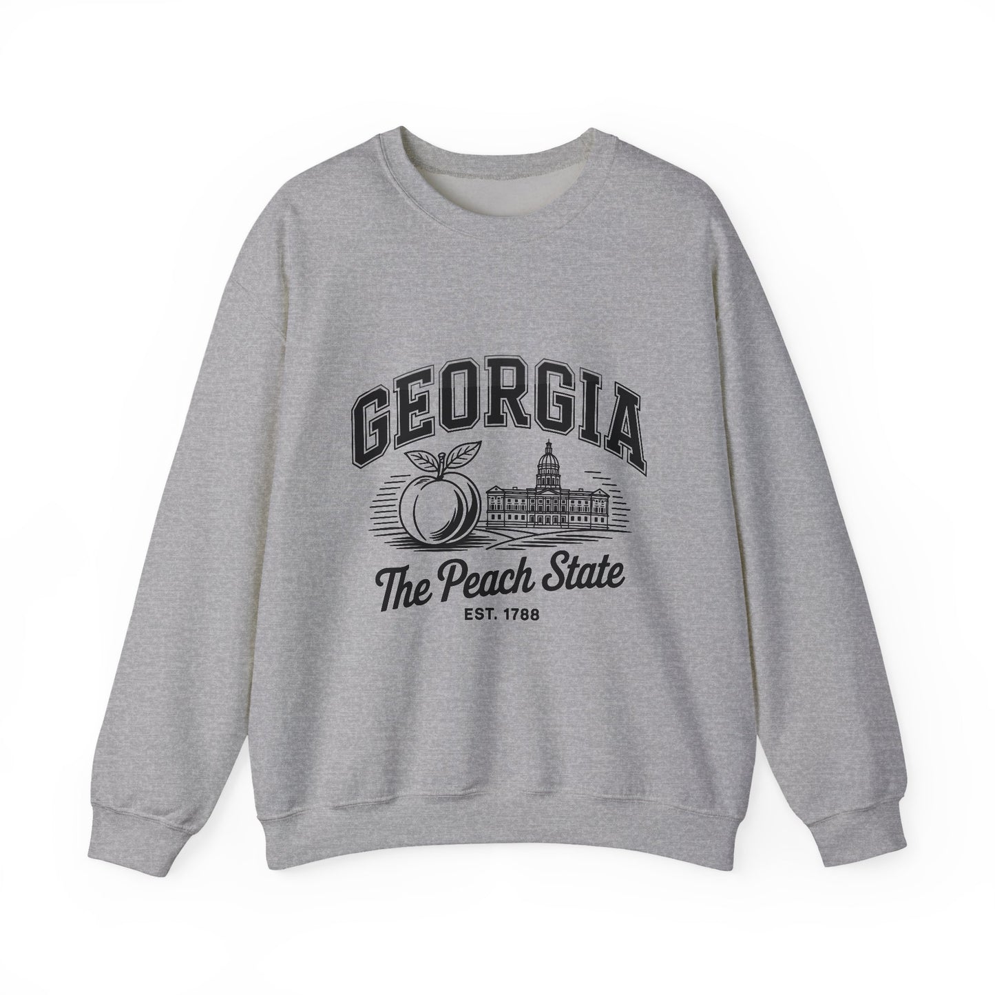 Georgia Peach State Crewneck Sweatshirt, Unisex Sweatshirt, Gift for Georgians, Travel Souvenir, Cozy Apparel, Casual Wear