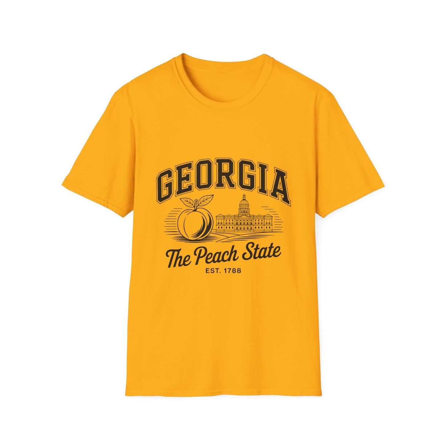 Georgia Peach State T-Shirt, Softstyle Tee, Summer Fashion, Gift for Southerners, Vacation Wear, Casual Outfit