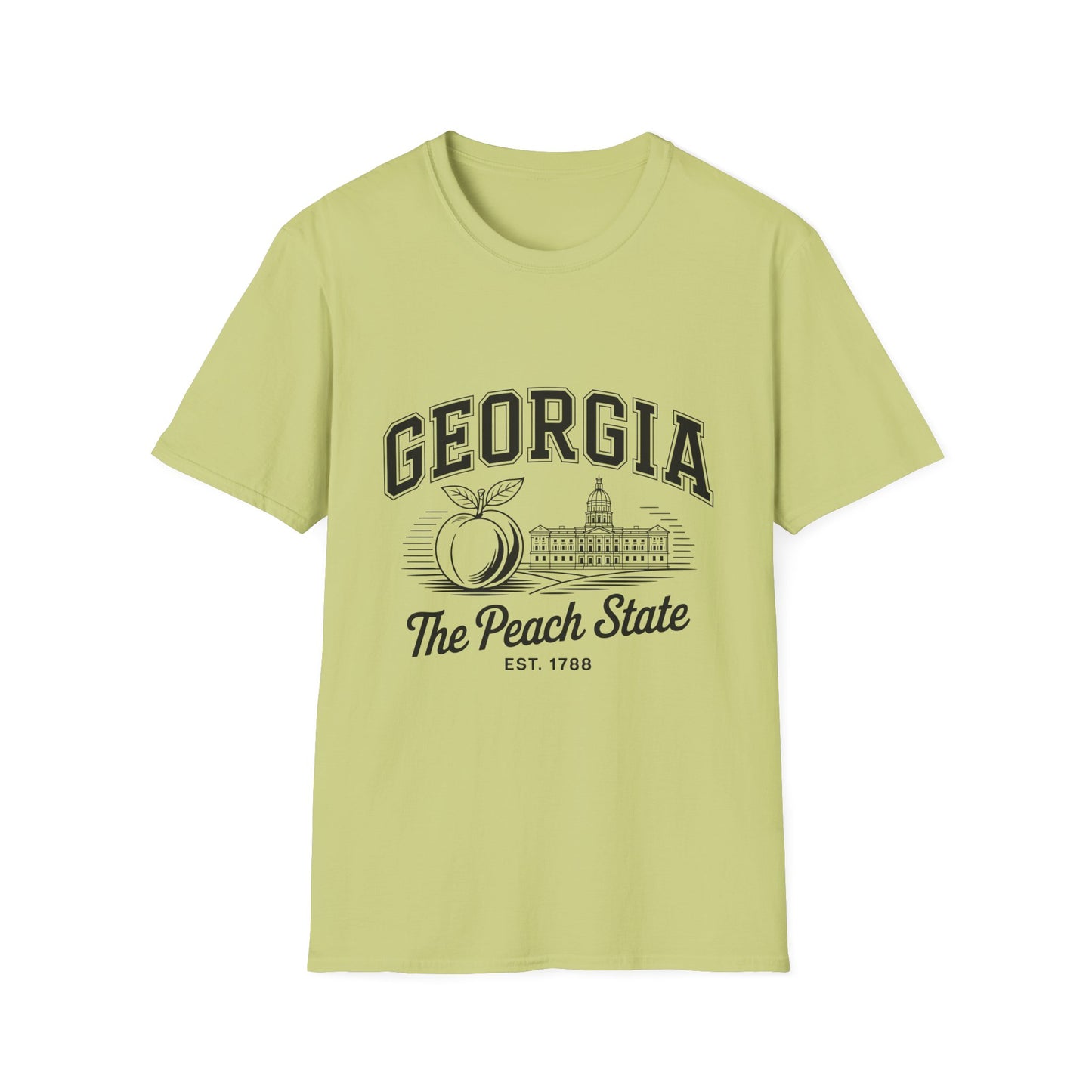 Georgia Peach State T-Shirt, Softstyle Tee, Summer Fashion, Gift for Southerners, Vacation Wear, Casual Outfit