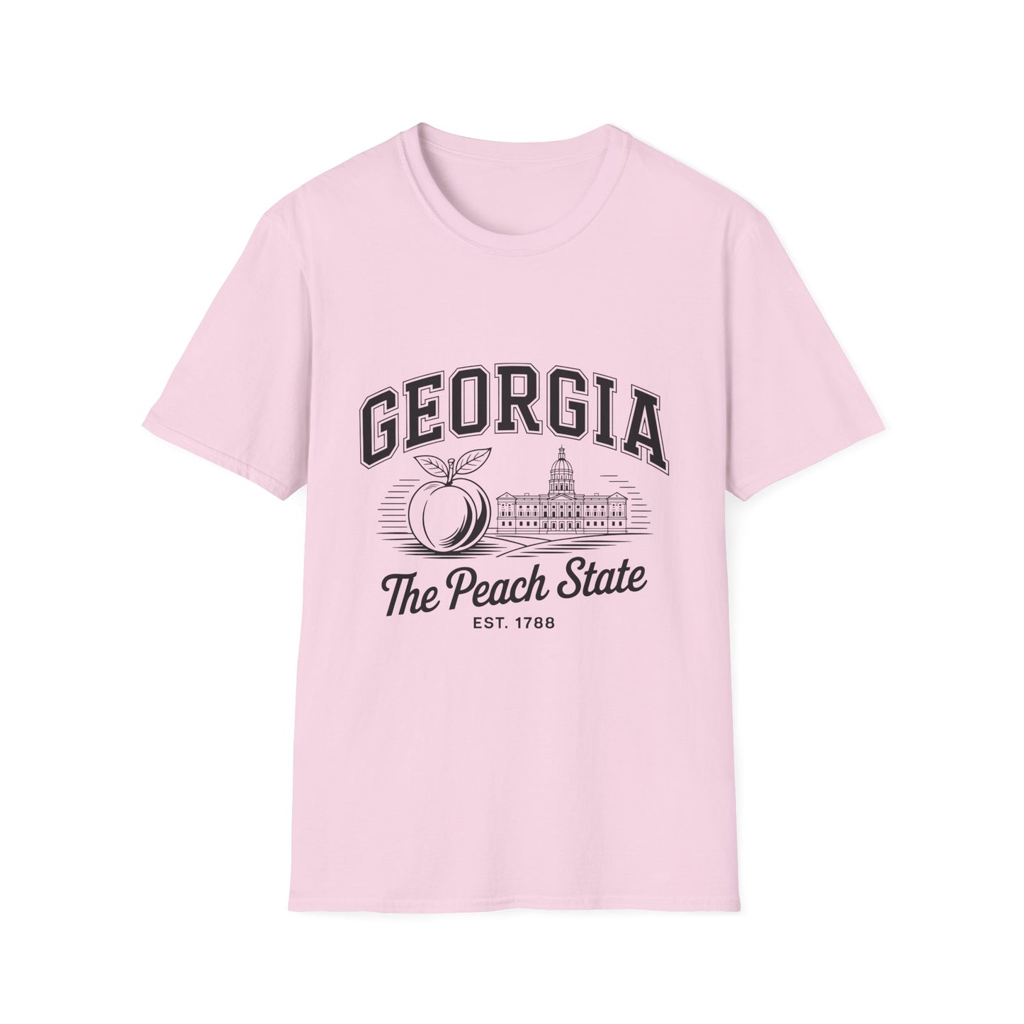 Georgia Peach State T-Shirt, Softstyle Tee, Summer Fashion, Gift for Southerners, Vacation Wear, Casual Outfit