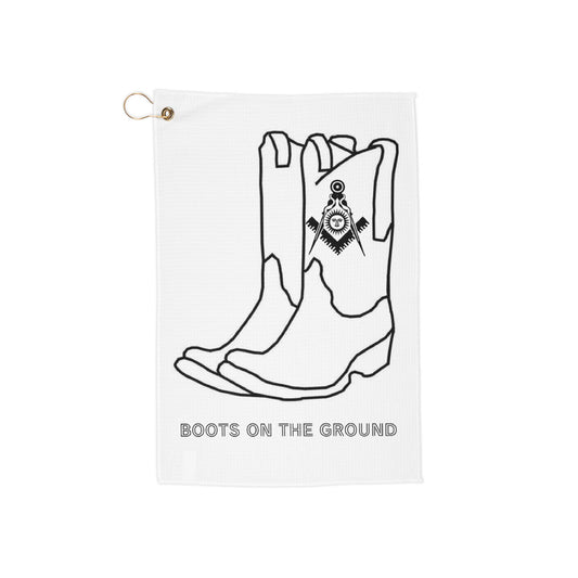 Western-Themed Golf Towels, Unique Golf Accessories, Cowboy Spirit, Gifts for Golfers, Boots on the Ground Design