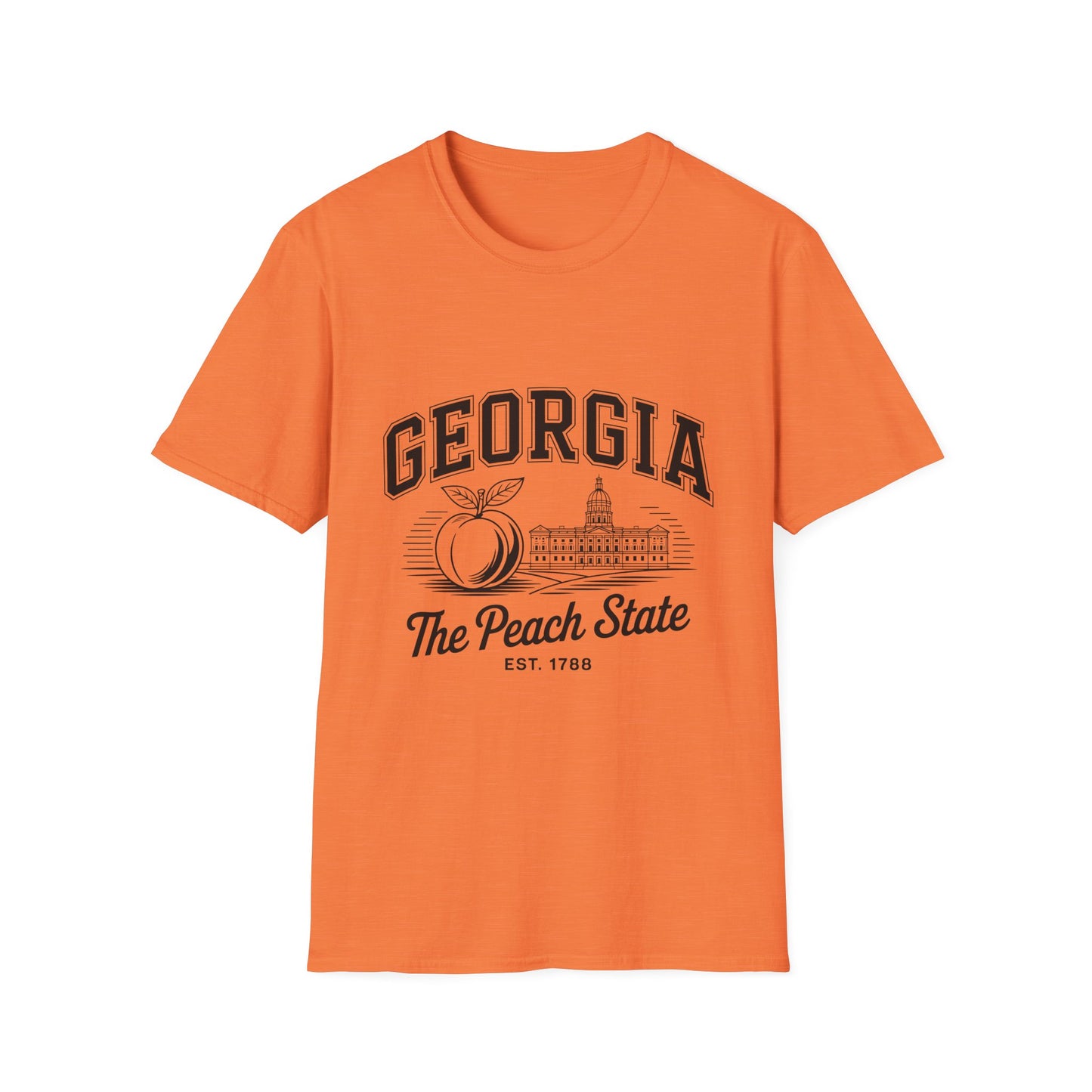 Georgia Peach State T-Shirt, Softstyle Tee, Summer Fashion, Gift for Southerners, Vacation Wear, Casual Outfit