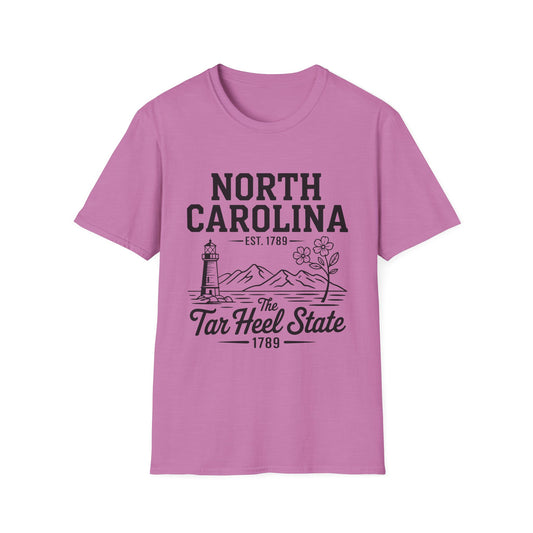 North Carolina State Pride Unisex T-Shirt, Great gift for locals, Souvenir Tee, Comfortable casual wear, Family reunion shirt, Travel [...]