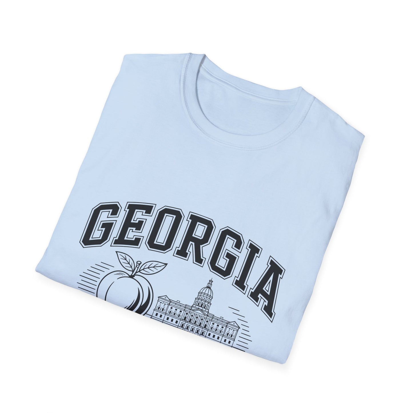 Georgia Peach State T-Shirt, Softstyle Tee, Summer Fashion, Gift for Southerners, Vacation Wear, Casual Outfit