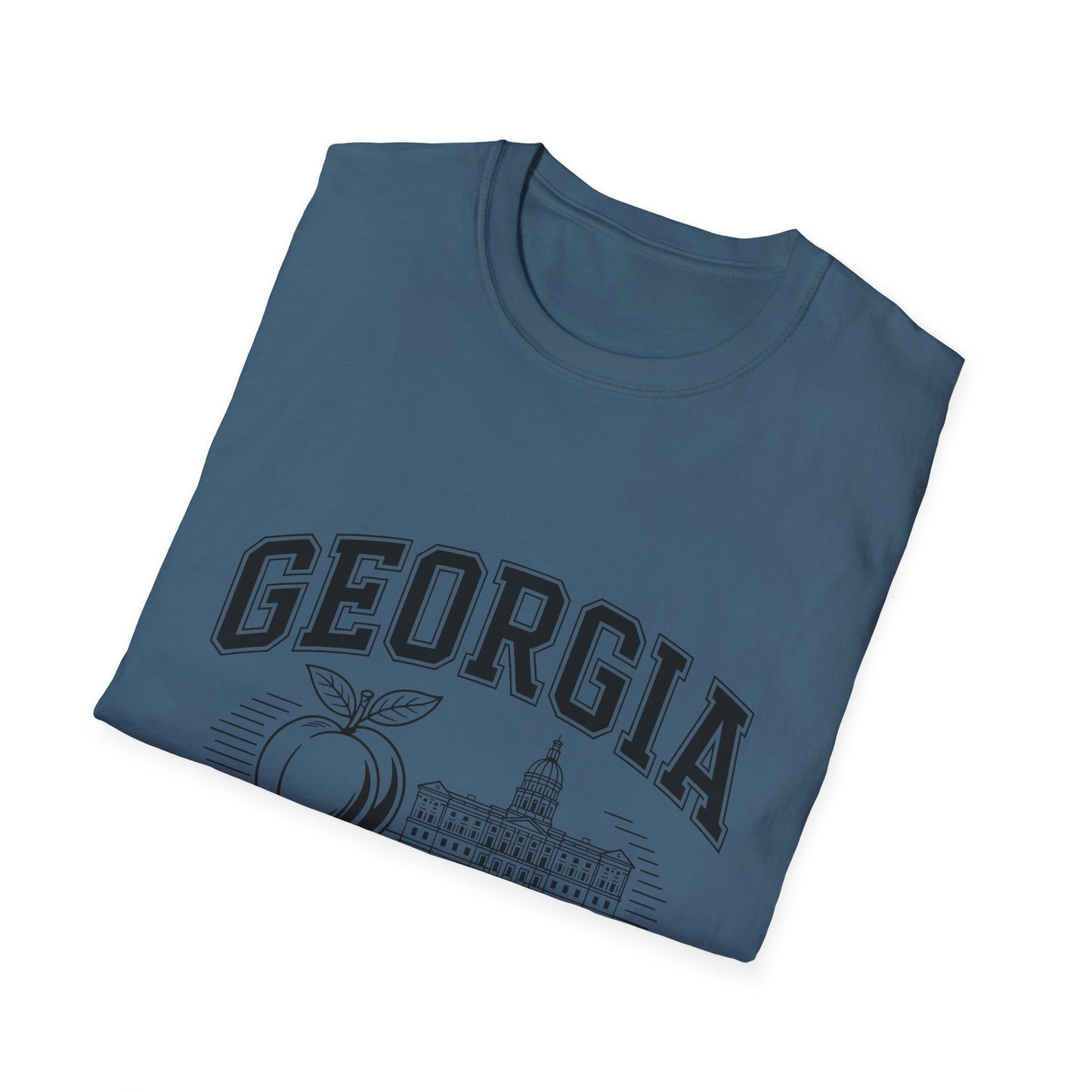 Georgia Peach State T-Shirt, Softstyle Tee, Summer Fashion, Gift for Southerners, Vacation Wear, Casual Outfit