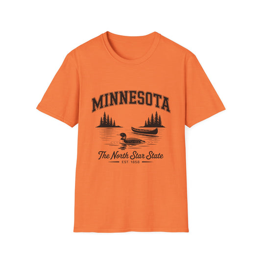 Minnesota Vintage Lake T-Shirt, Softstyle Tee, Cool Gift for Outdoor Lovers, Summer Apparel, Nature Enthusiast Wear