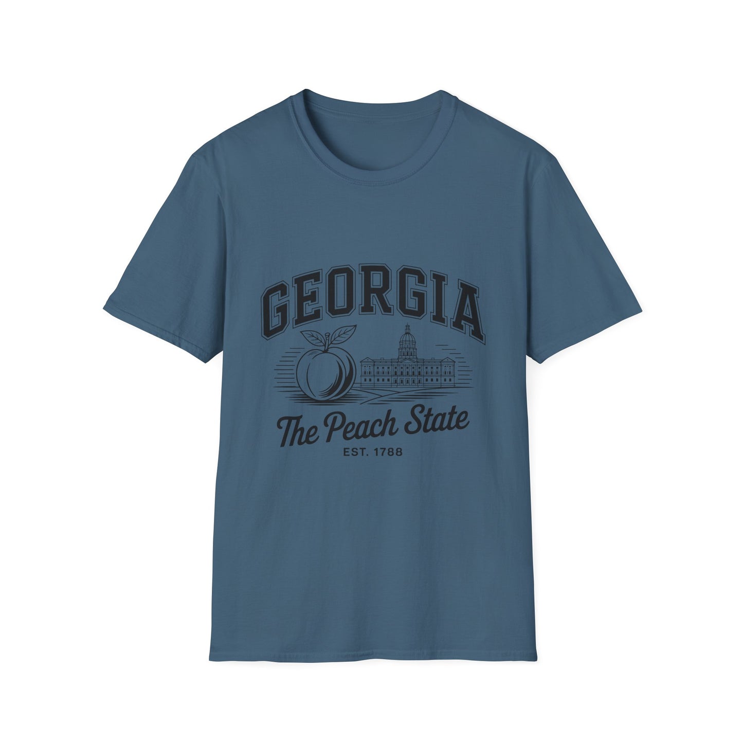Georgia Peach State T-Shirt, Softstyle Tee, Summer Fashion, Gift for Southerners, Vacation Wear, Casual Outfit