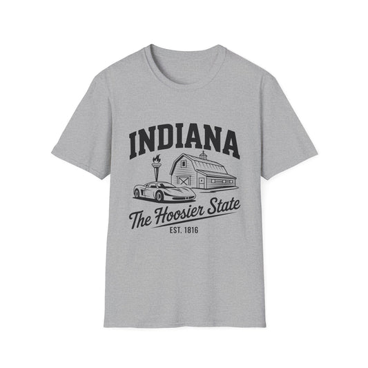 Indiana Hoosier State T-Shirt, Unisex Graphic Tee, Soft Cotton Shirt for Indiana Fans, Vintage Style Apparel, Great for Gifts
