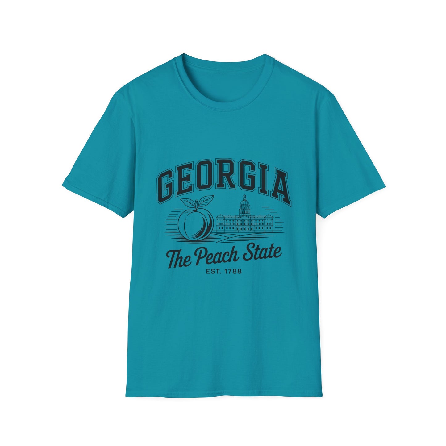 Georgia Peach State T-Shirt, Softstyle Tee, Summer Fashion, Gift for Southerners, Vacation Wear, Casual Outfit