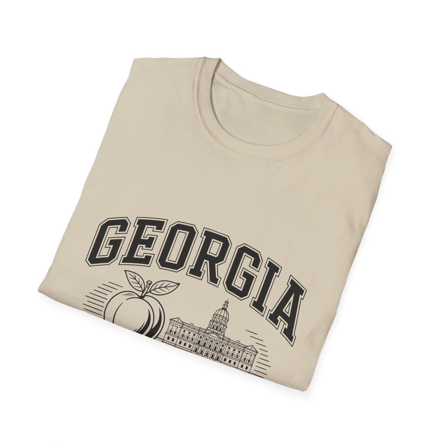 Georgia Peach State T-Shirt, Softstyle Tee, Summer Fashion, Gift for Southerners, Vacation Wear, Casual Outfit